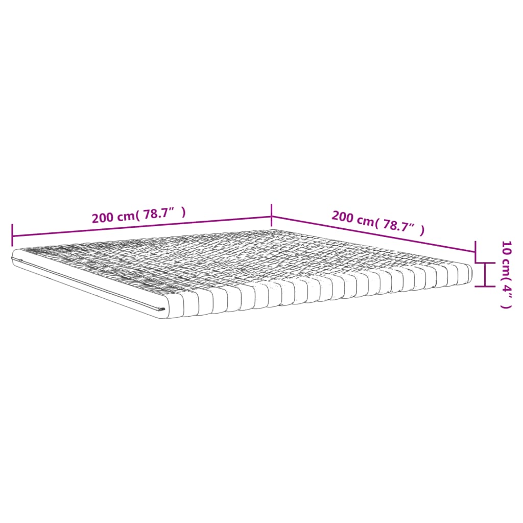 vidaXL Schuimmatras 7 zones hardheid 20 ILD 80x200 cm wit