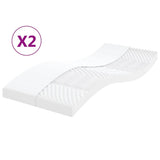 vidaXL Schuimmatras 7 zones hardheid 20 ILD 80x200 cm wit