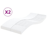 vidaXL Schuimmatras 7 zones hardheid 20 ILD 80x200 cm wit