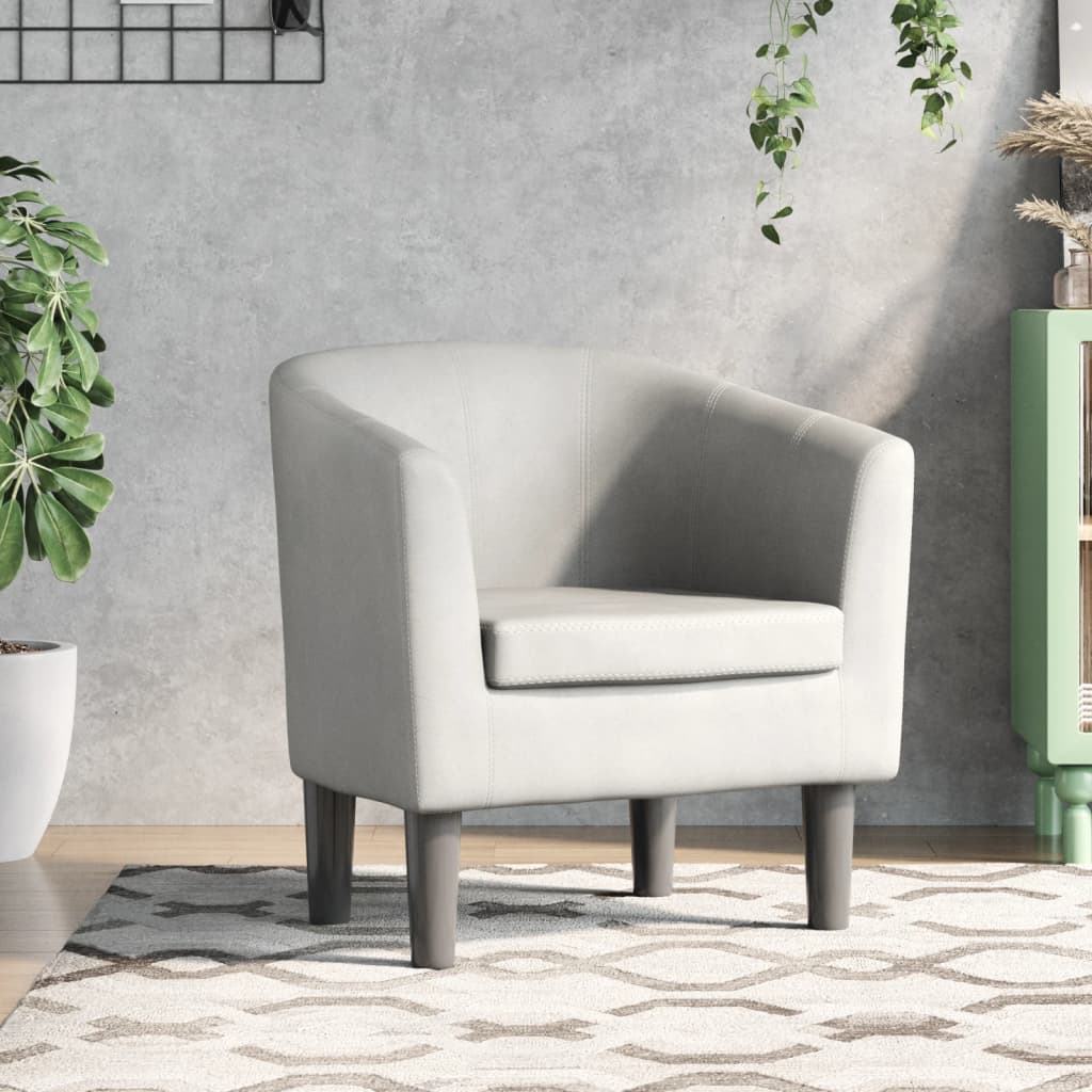 vidaXL Tub Chair faux leather black