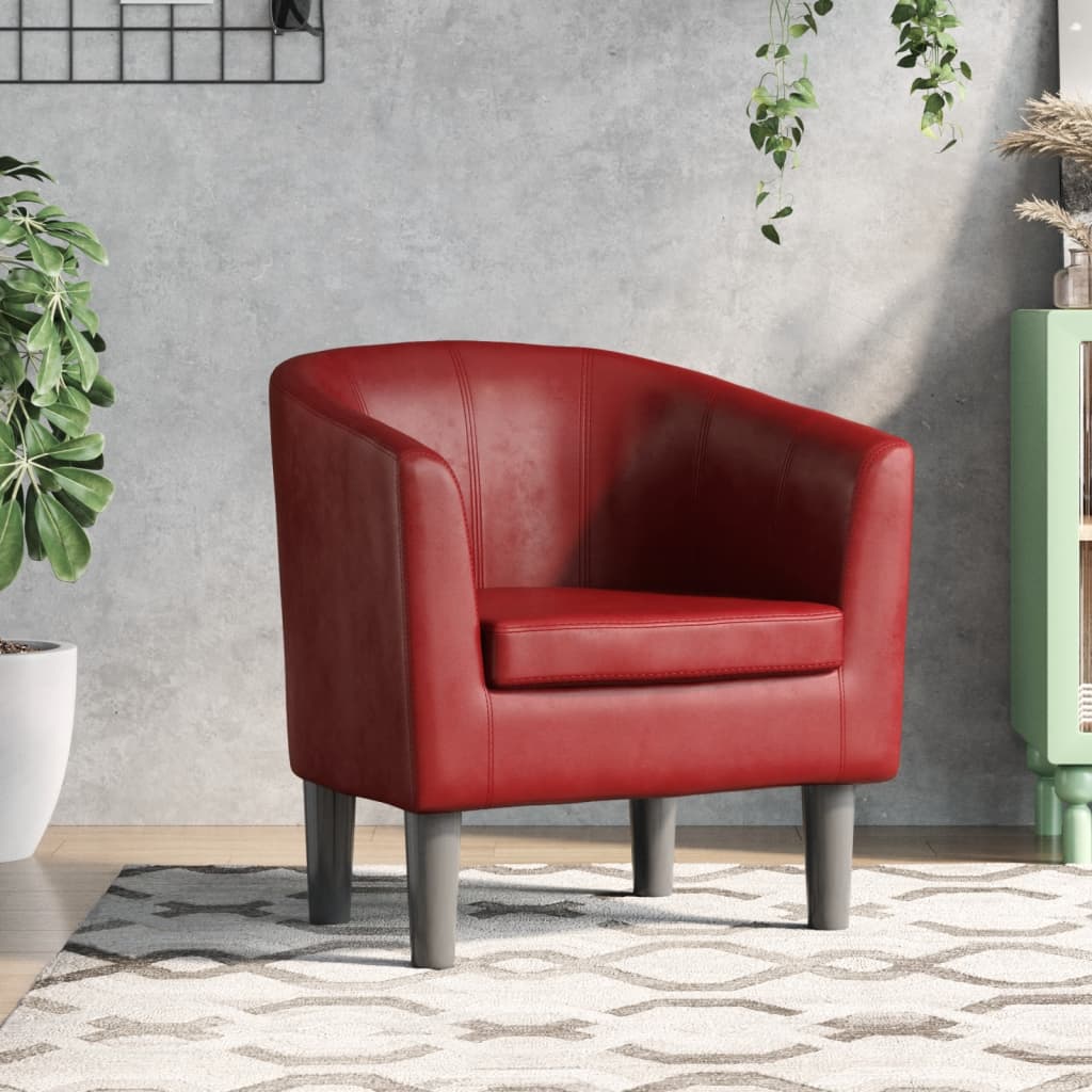 vidaXL Tub Chair faux leather black