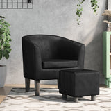 vidaXL Tub Chair faux leather black