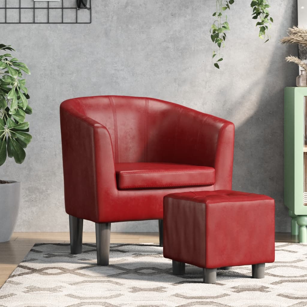 vidaXL Tub Chair faux leather black