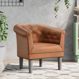 vidaXL Cantilever chair artificial leather brown