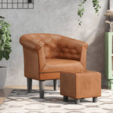 vidaXL Cantilever chair artificial leather brown
