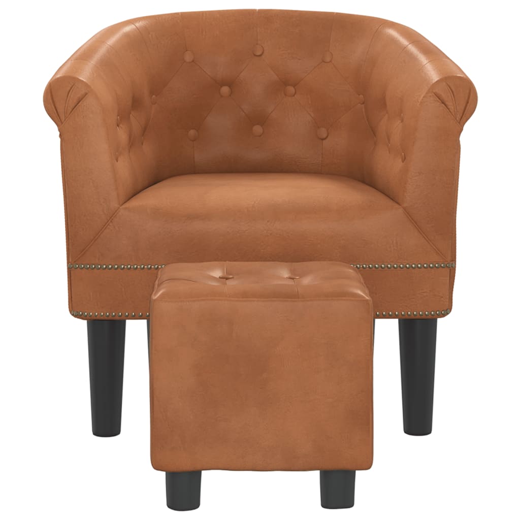 vidaXL Cantilever chair artificial leather brown