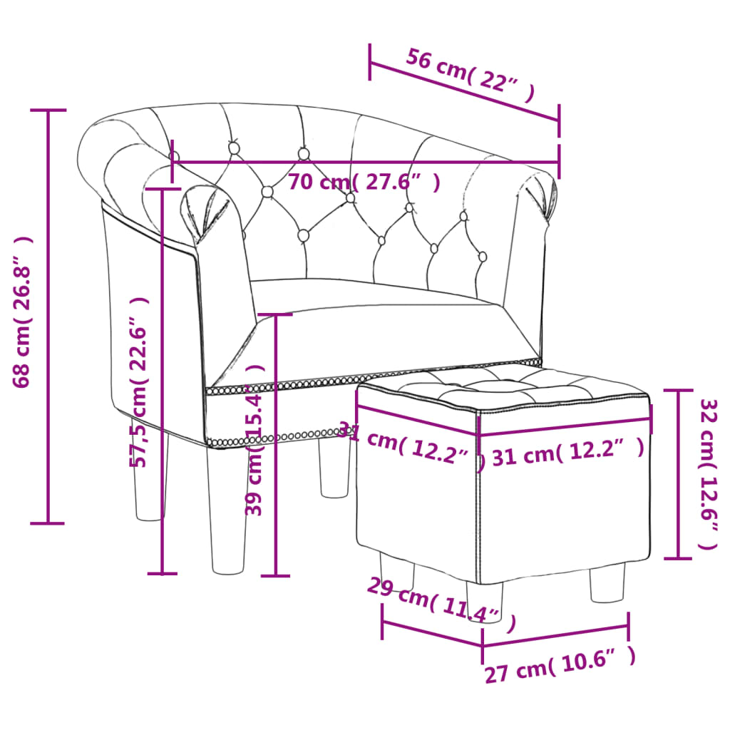 vidaXL Cantilever chair artificial leather brown