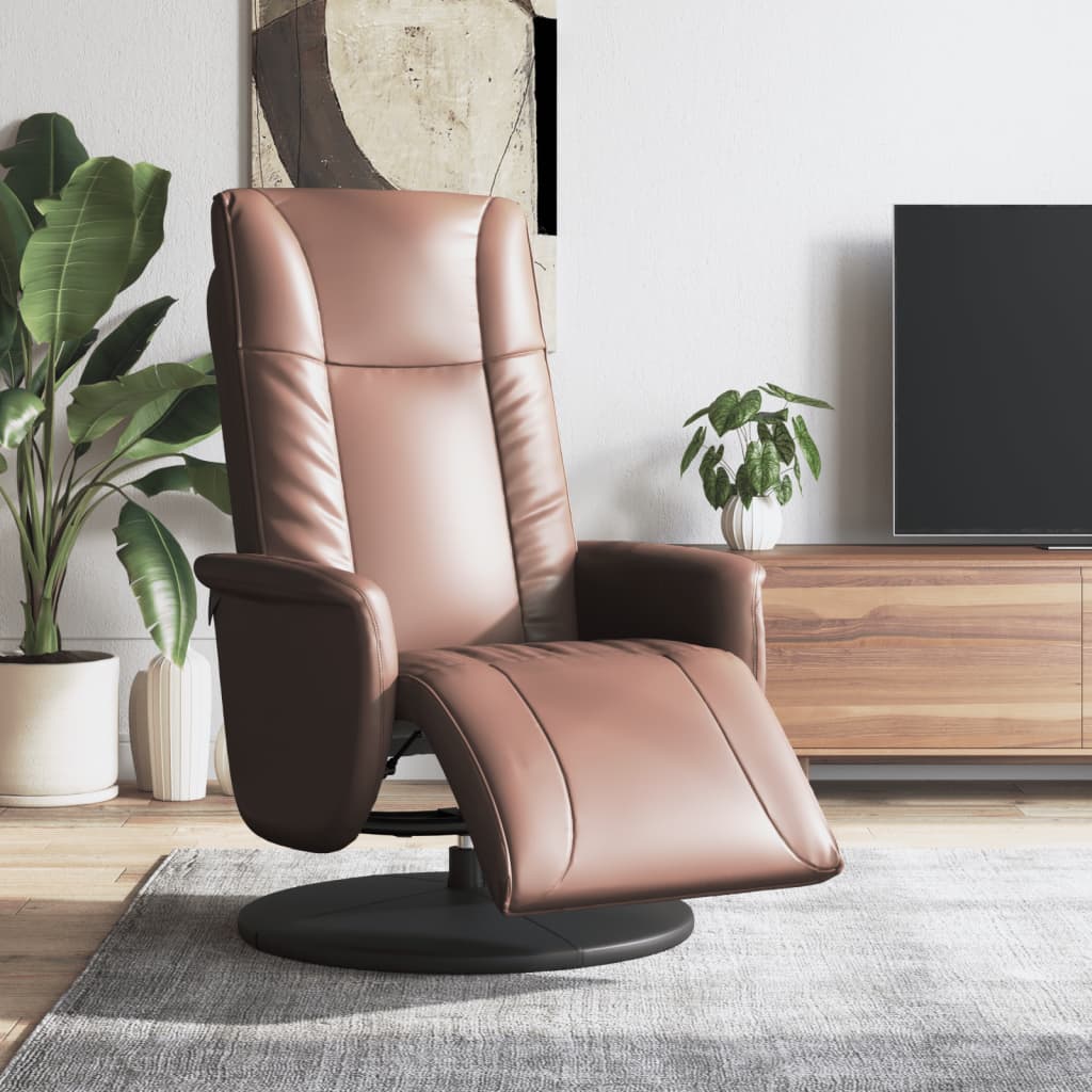 vidaXL Fauteuil verstelbaar met voetensteun kunstleer crèmekleurig
