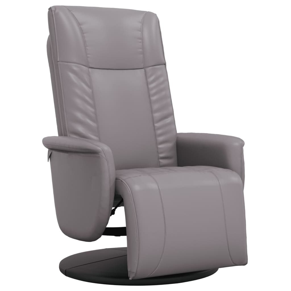 vidaXL Fauteuil verstelbaar met voetensteun kunstleer crèmekleurig