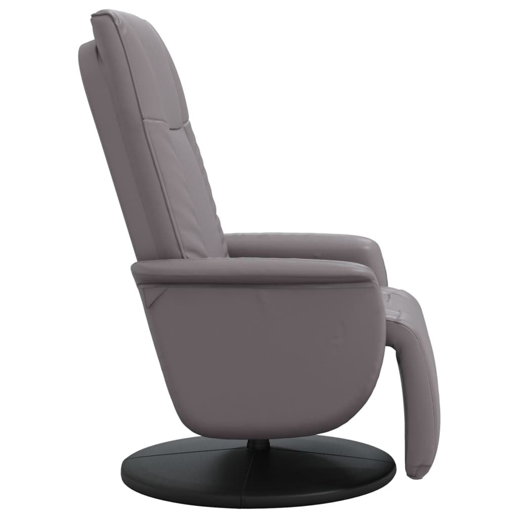 vidaXL Fauteuil verstelbaar met voetensteun kunstleer crèmekleurig