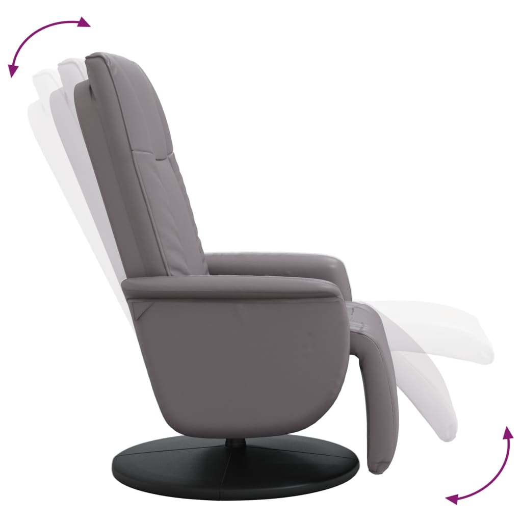 vidaXL Fauteuil verstelbaar met voetensteun kunstleer crèmekleurig