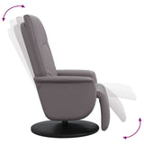 vidaXL Fauteuil verstelbaar met voetensteun kunstleer crèmekleurig