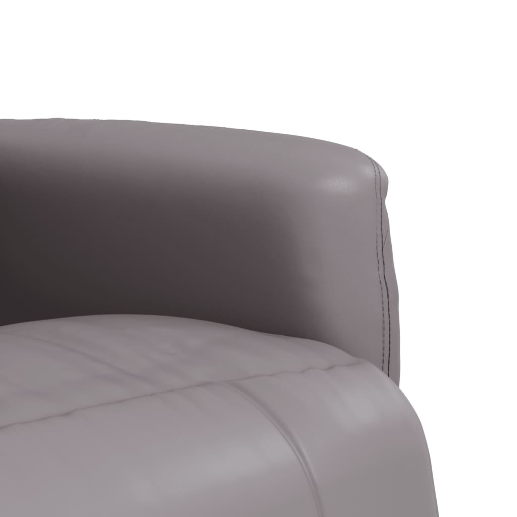 vidaXL Fauteuil verstelbaar met voetensteun kunstleer crèmekleurig