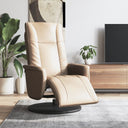 vidaXL Fauteuil verstelbaar met voetensteun kunstleer crèmekleurig