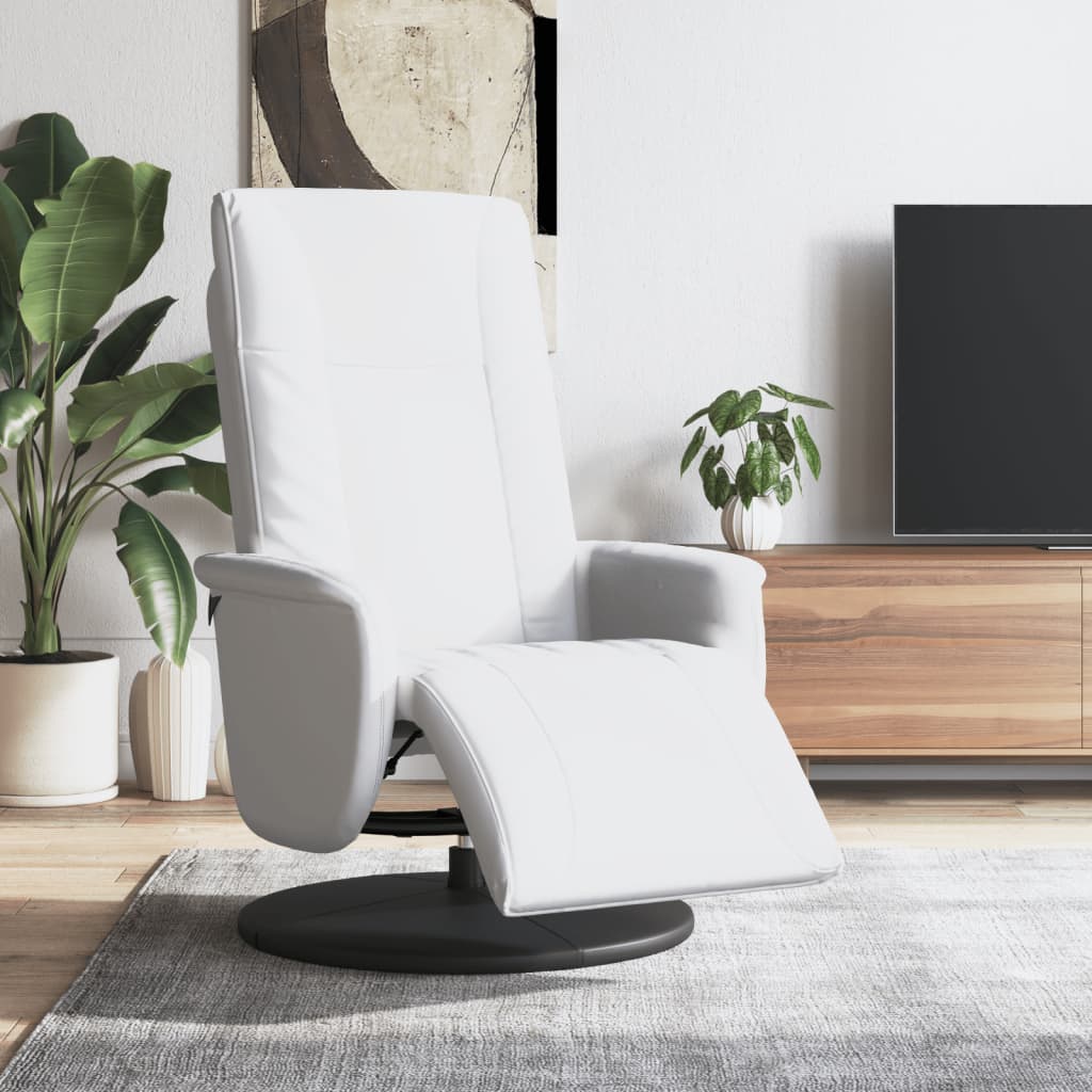 vidaXL Fauteuil verstelbaar met voetensteun kunstleer crèmekleurig