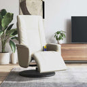 vidaXL Adjustable Massage Recliner with Footrest Faux Leather Cream
