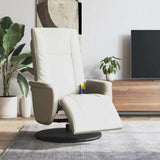 vidaXL Adjustable Massage Recliner with Footrest Faux Leather Cream
