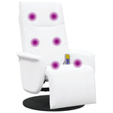 vidaXL Adjustable Massage Recliner with Footrest Faux Leather Cream