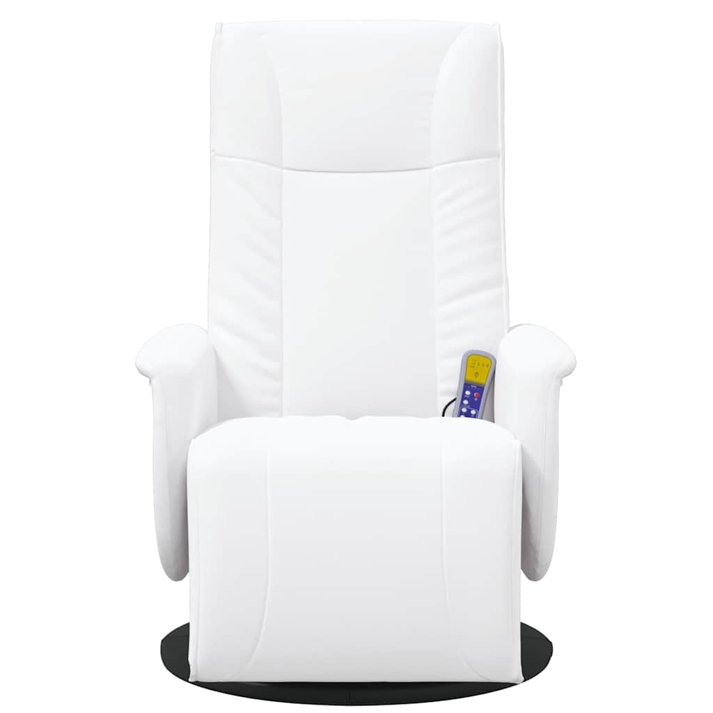 vidaXL Adjustable Massage Recliner with Footrest Faux Leather Cream