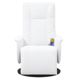 vidaXL Adjustable Massage Recliner with Footrest Faux Leather Cream