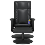 vidaXL Adjustable Massage Recliner with Footrest Faux Leather Black