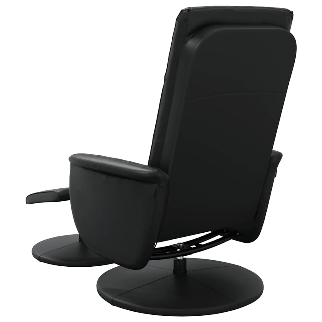 vidaXL Adjustable Massage Recliner with Footrest Faux Leather Black