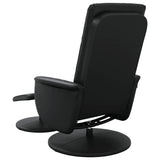vidaXL Adjustable Massage Recliner with Footrest Faux Leather Black