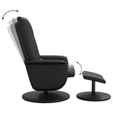 vidaXL Adjustable Massage Recliner with Footrest Faux Leather Black