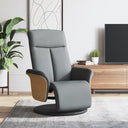 vidaXL Fauteuil verstelbaar met voetensteun stof lichtgrijs