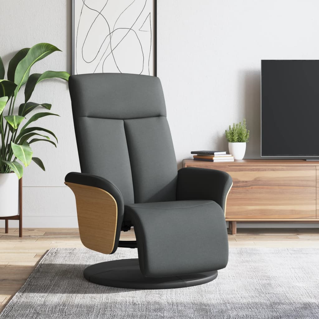 vidaXL Fauteuil verstelbaar met voetensteun stof lichtgrijs