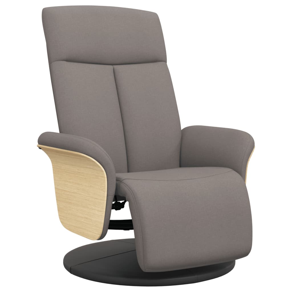 vidaXL Fauteuil verstelbaar met voetensteun stof lichtgrijs