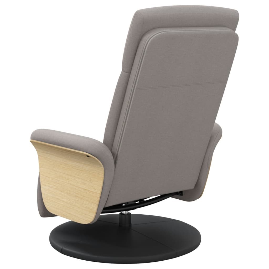 vidaXL Fauteuil verstelbaar met voetensteun stof lichtgrijs