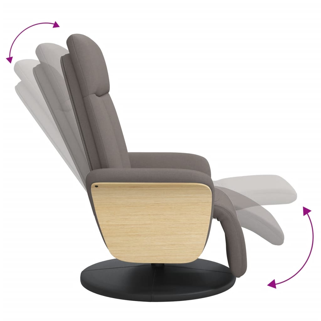 vidaXL Fauteuil verstelbaar met voetensteun stof lichtgrijs