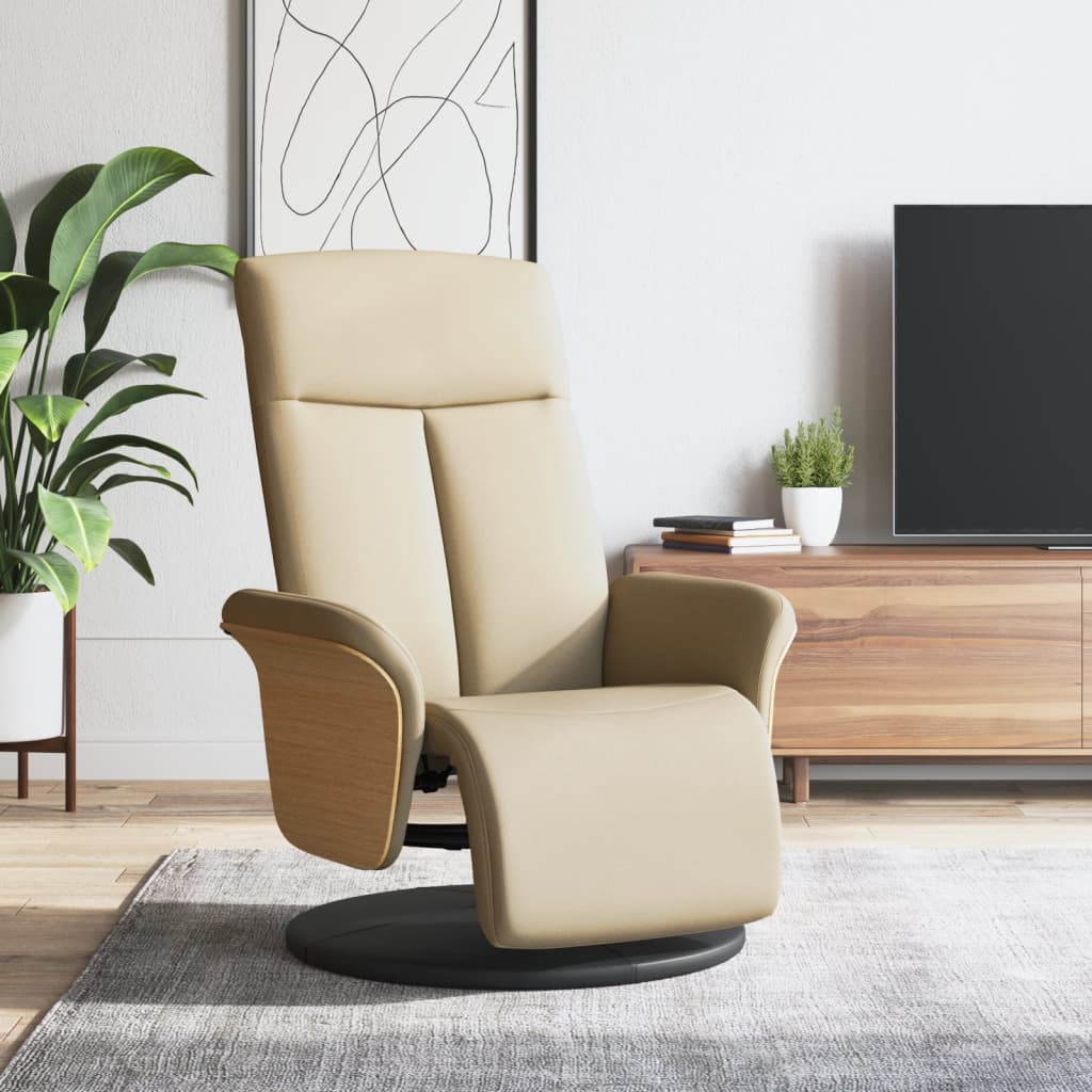 vidaXL Fauteuil verstelbaar met voetensteun stof lichtgrijs