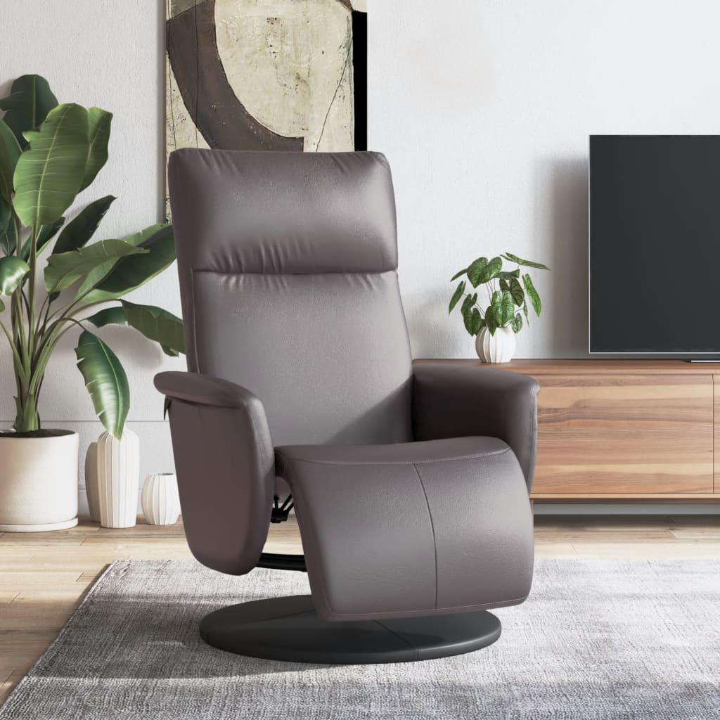 vidaXL Fauteuil verstelbaar met voetensteun kunstleer crèmekleurig