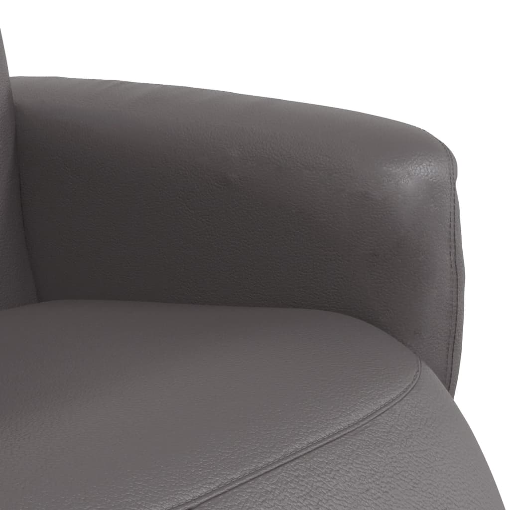 vidaXL Fauteuil verstelbaar met voetensteun kunstleer crèmekleurig