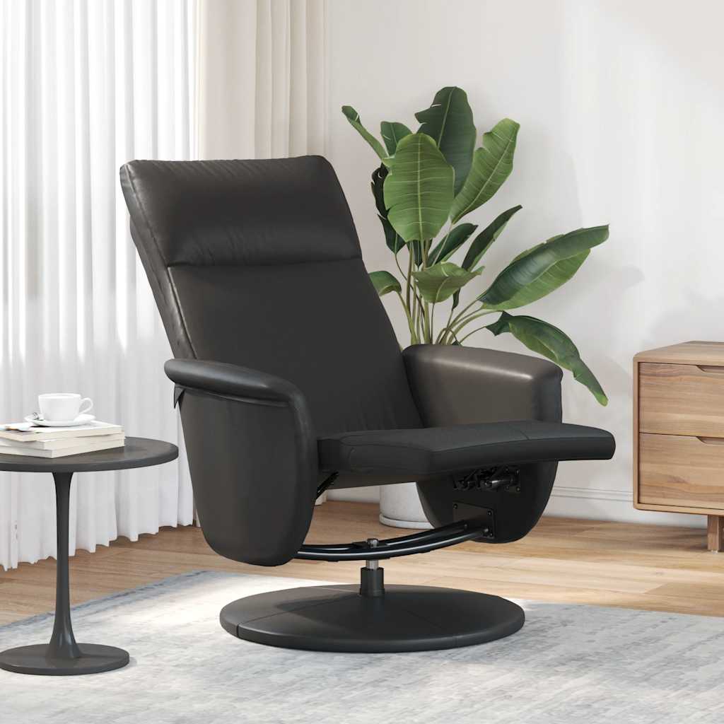 vidaXL Fauteuil verstelbaar met voetensteun kunstleer crèmekleurig