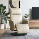 vidaXL Adjustable Massage Chair with Footrest Faux Leather Cream