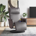 vidaXL Adjustable Massage Chair with Footrest Faux Leather Cream