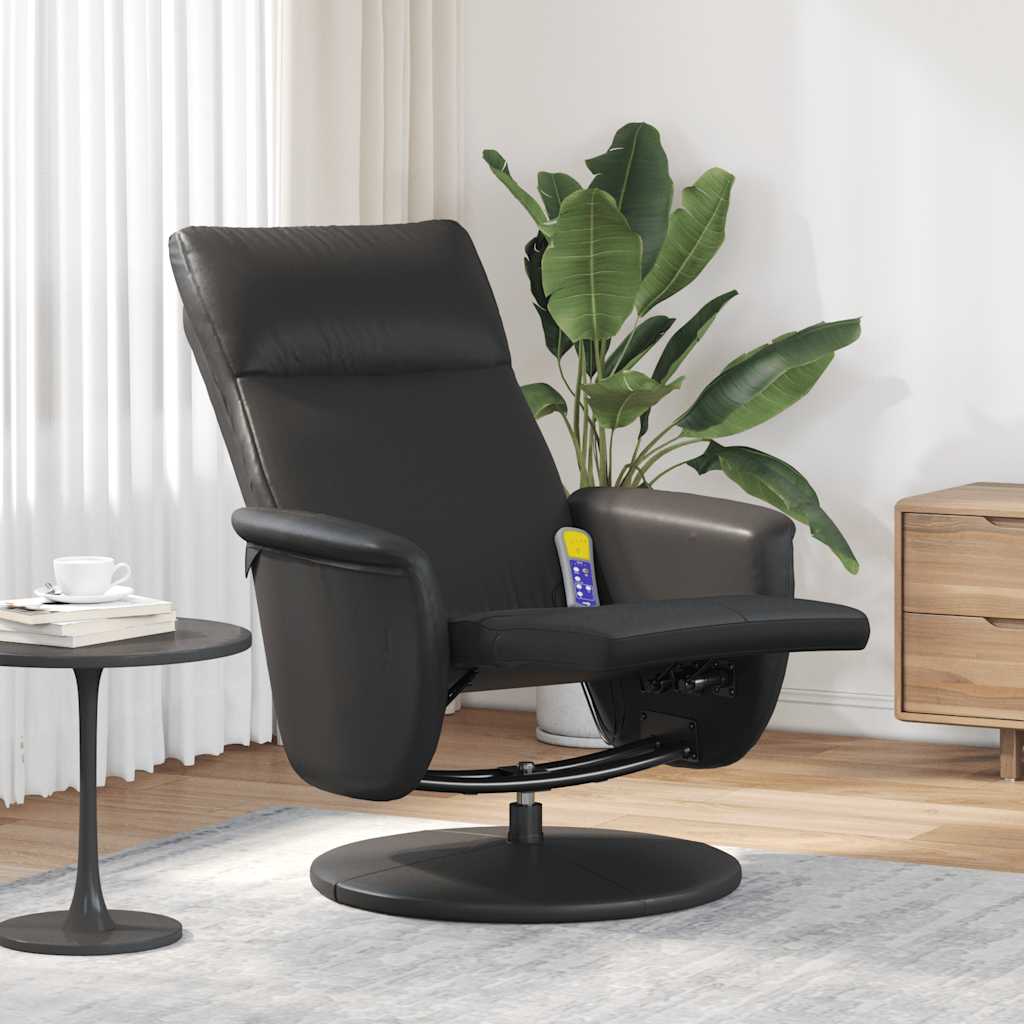 vidaXL Adjustable Massage Chair with Footrest Faux Leather Cream