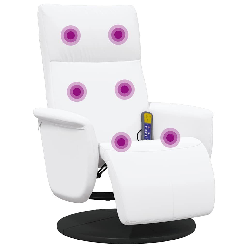 vidaXL Adjustable Massage Chair with Footrest Faux Leather Cream