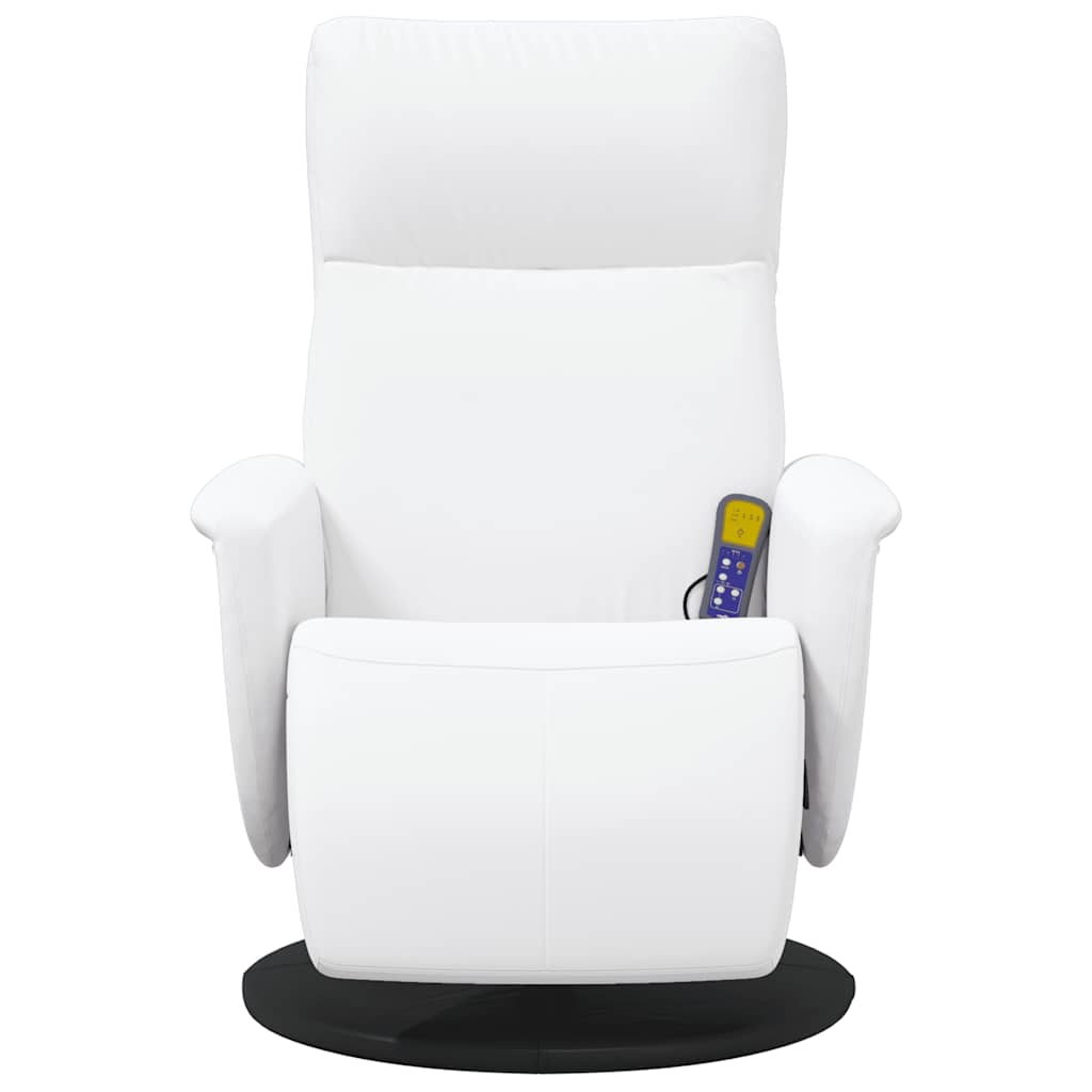 vidaXL Adjustable Massage Chair with Footrest Faux Leather Cream