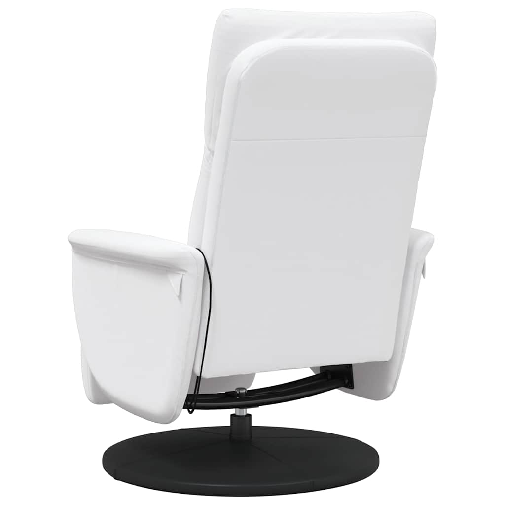 vidaXL Adjustable Massage Chair with Footrest Faux Leather Cream