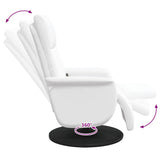 vidaXL Adjustable Massage Chair with Footrest Faux Leather Cream