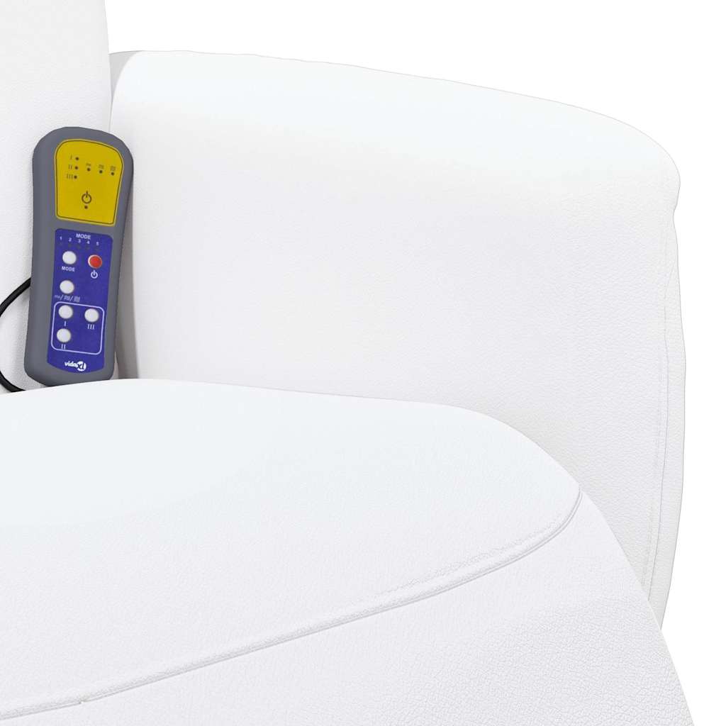 vidaXL Adjustable Massage Chair with Footrest Faux Leather Cream