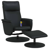 vidaXL Adjustable Massage Recliner with Footrest Faux Leather Black