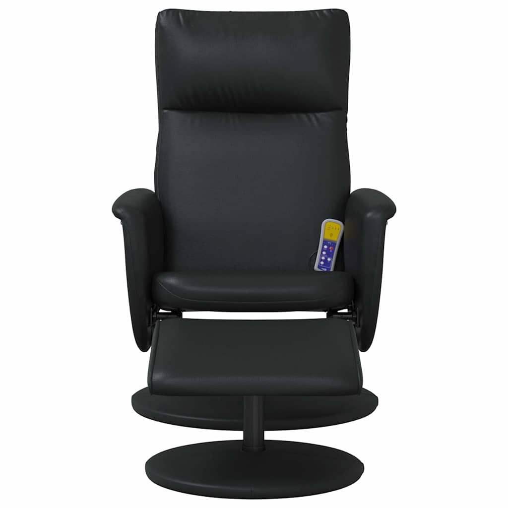 vidaXL Adjustable Massage Recliner with Footrest Faux Leather Black