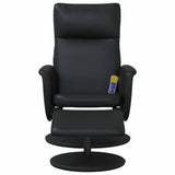 vidaXL Adjustable Massage Recliner with Footrest Faux Leather Black