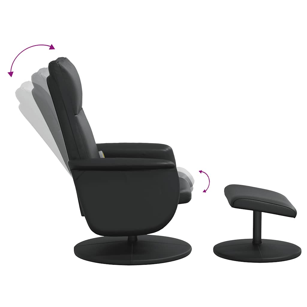 vidaXL Adjustable Massage Recliner with Footrest Faux Leather Black