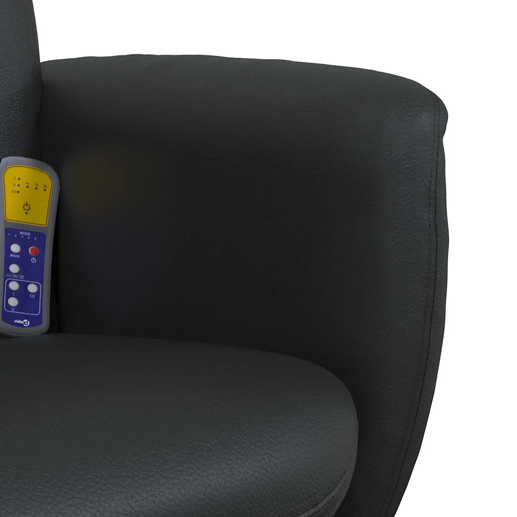 vidaXL Adjustable Massage Recliner with Footrest Faux Leather Black